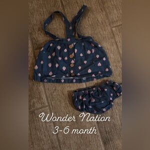 Baby girl 3-6 Strawberry skirt with suspenders